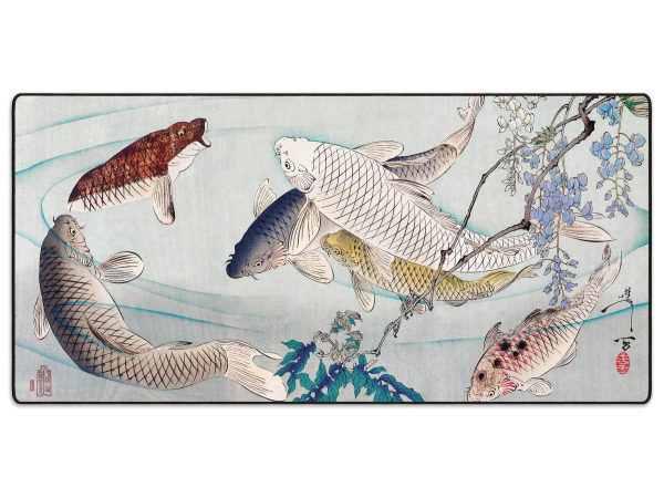Mouse pad "LIT Mousepad" Carp with Wisteria, by Yoshitoshi (Light)