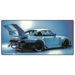 "LIT Mousepad" Vaporwave Porsche Mouse Pad (Blue)