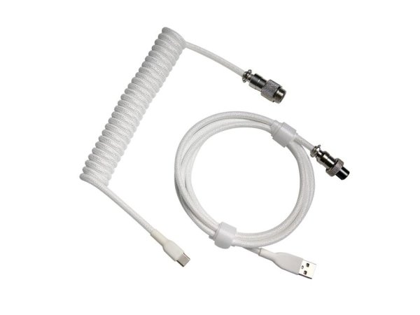 Klaviatūros laidas HZGAMER Coiled (Baltas)