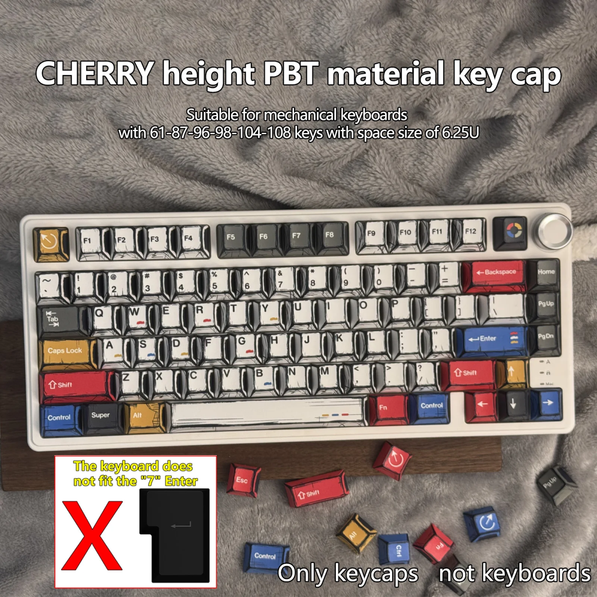 Klaviatūros keycaps'ai Royal Kludge CHERRY-109 - Image 3