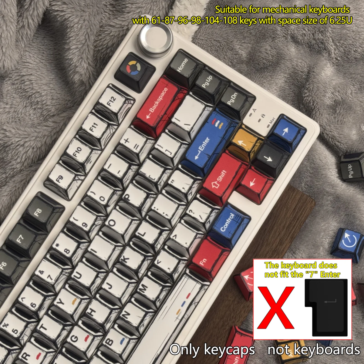 Klaviatūros keycaps'ai Royal Kludge CHERRY-109 - Image 4
