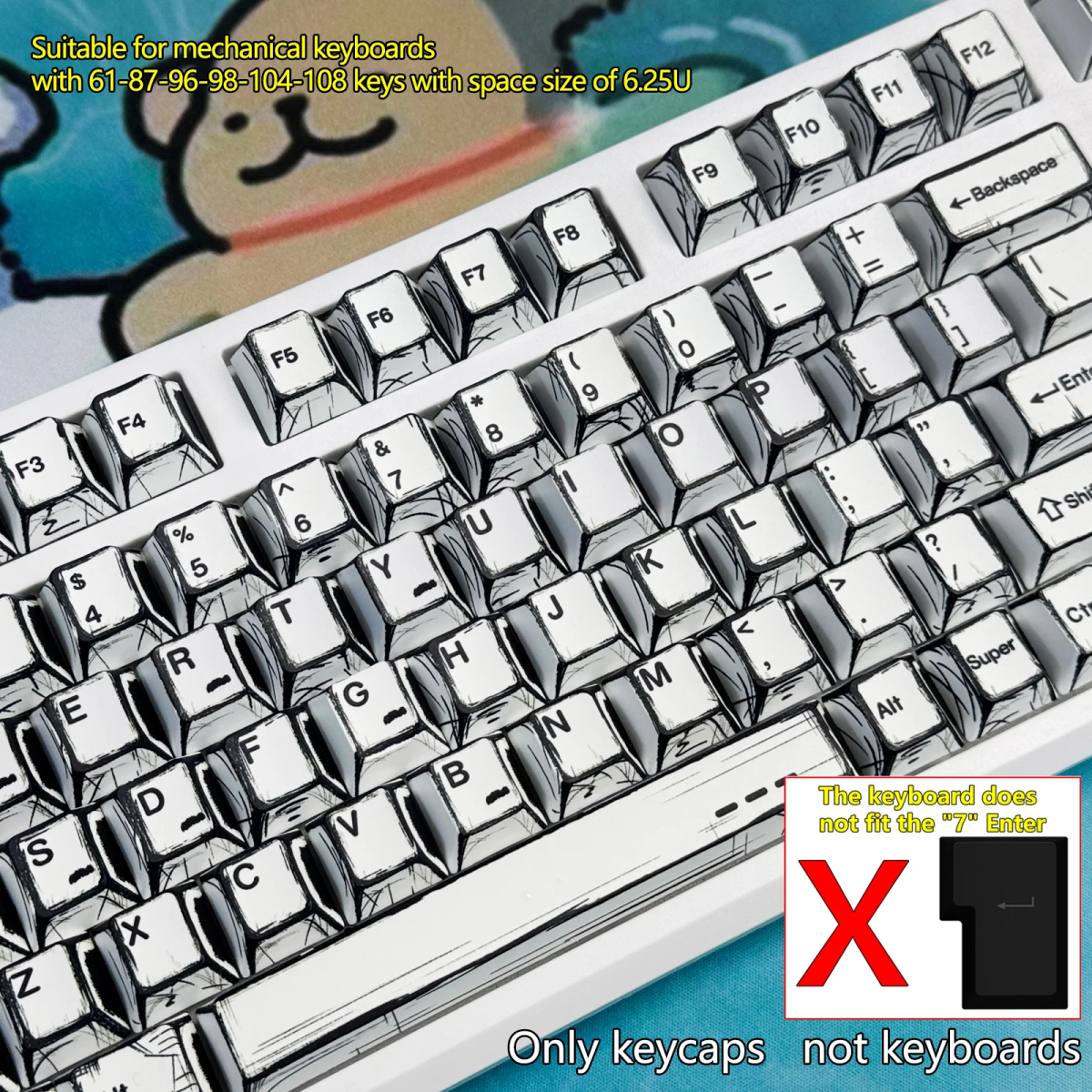 Klaviatūros keycaps'ai Royal Kludge CHERRY-110 - Image 2