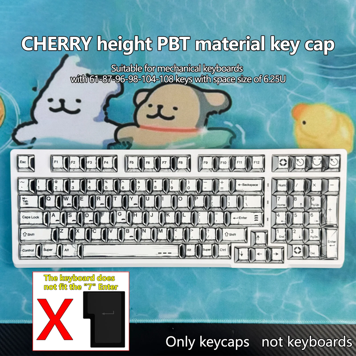 Klaviatūros keycaps'ai Royal Kludge CHERRY-110 - Image 3