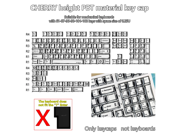 Keyboard keycaps Royal Kludge CHERRY-110