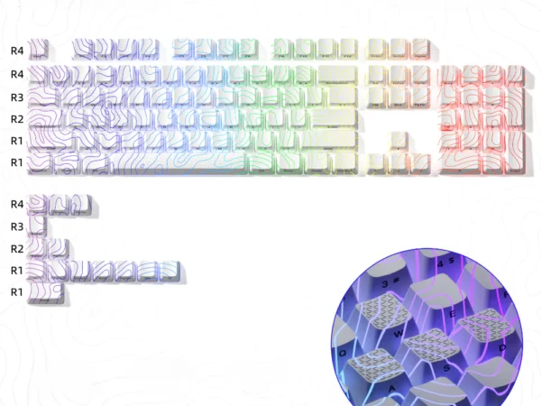 Klaviatūros keycaps'ai HZGAMER (White Contour)
