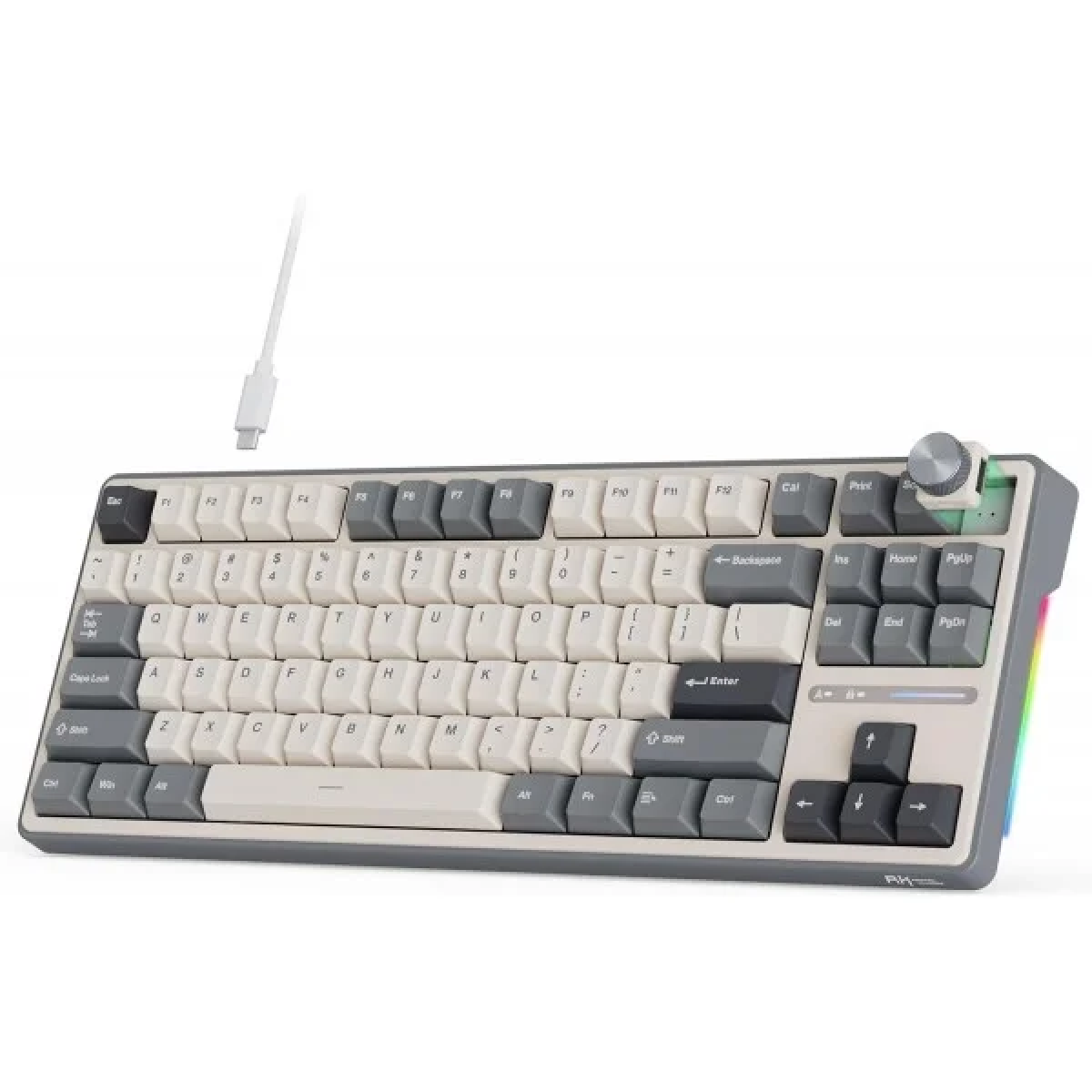 Klaviatūra Royal Kludge R87 Pro (Balta/Pilka) - Image 2