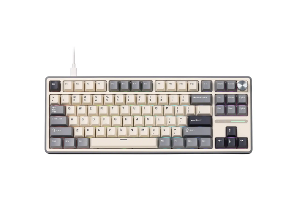 Royal Kludge R87 Pro Keyboard (White/Grey)