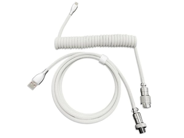 Klaviatūros laidas VGN Double-Layer Coiled (Baltas)