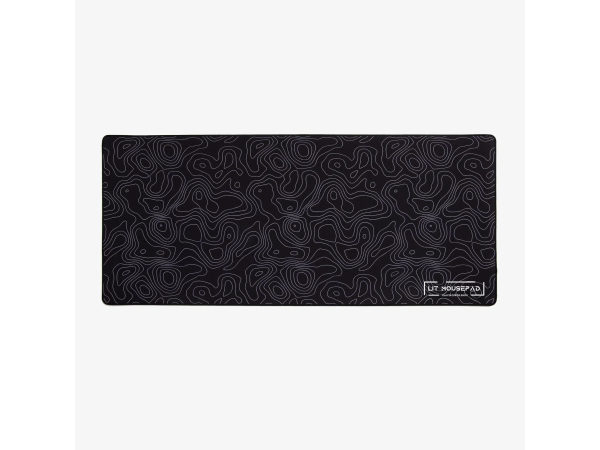 "LIT Mousepad" Black Topographic Mouse Pad