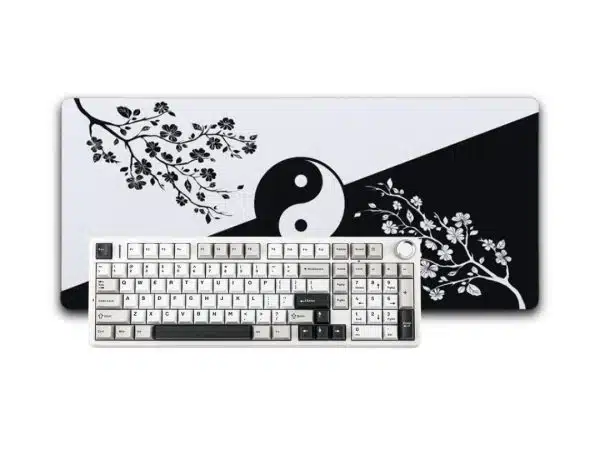 Japoniškas Žaidimų Rinkinys - Aula F99 PRO (Balta/Pilka) + „LIT Mousepad” Yin Yang