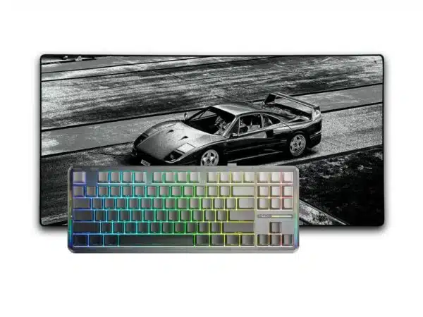 Juodas Žaidimų Rinkinys - Aula F87 Pro (Juoda) + „LIT Mousepad” Ferrari F40