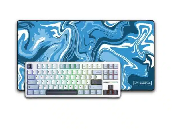 Blue Gaming Set - Aula F87 (Glacier Blue) + „LIT Mousepad” Strata Liquid 5