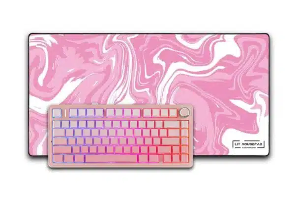 Pink Gaming Set - Aula F75 Pro (Pink) + „LIT Mousepad” Strata Liquid 8