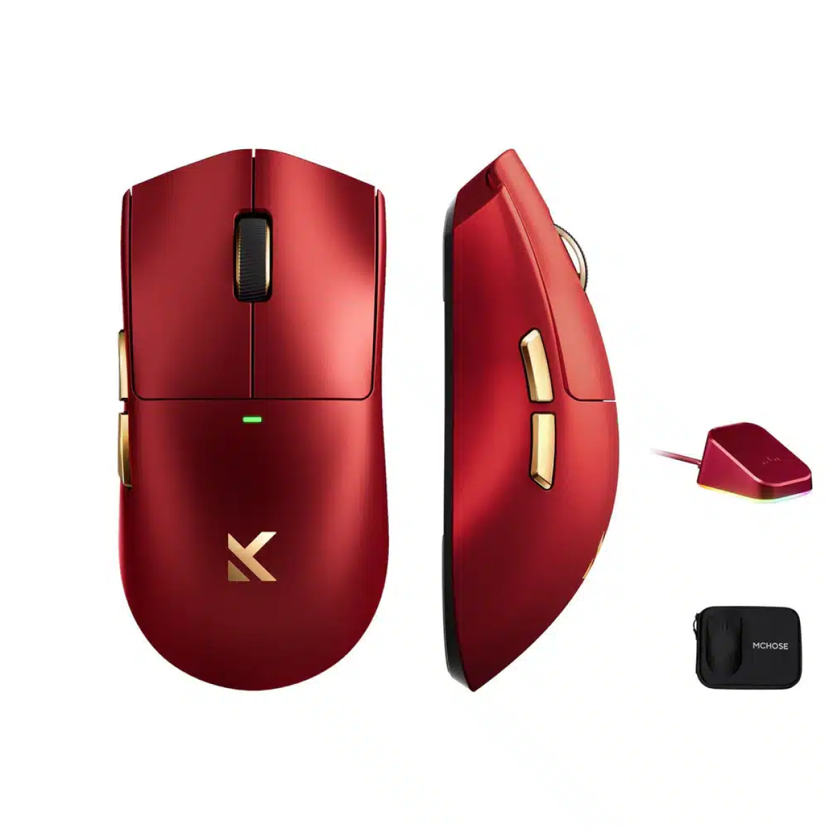 Bevielė Žaidimų Pelė MCHOSE K7 Ultra (Iron Red) - Image 2
