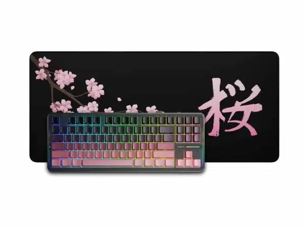 Japanese Gaming Set - Aula F87 Pro (Pink/Black) + „LIT Mousepad” Blossom