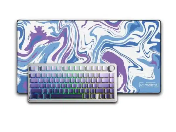Purple Gaming Set - Aula F75 Pro (Purple) + „LIT Mousepad” Strata Liquid 7