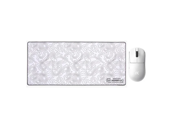 Baltas Topografinis Žaidimų Rinkinys - MCHOSE A7 V2 Ultra+ + „LIT Mousepad” White Topographic