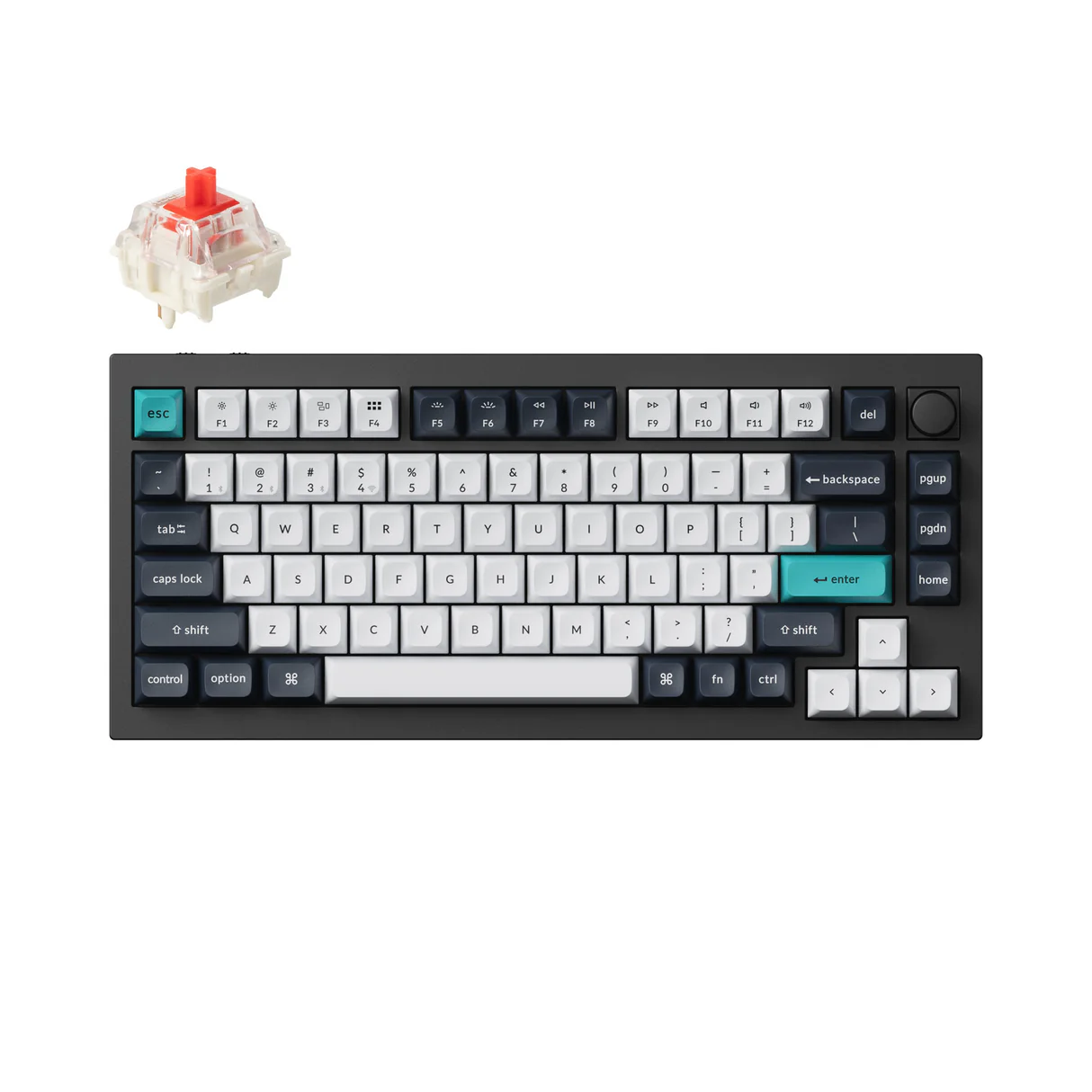 klaviatura-keychron-q-max-balta-juoda-klaviaturosshop Klaviatūra Keychron Q1 Max (Balta/Juoda) - Image 1