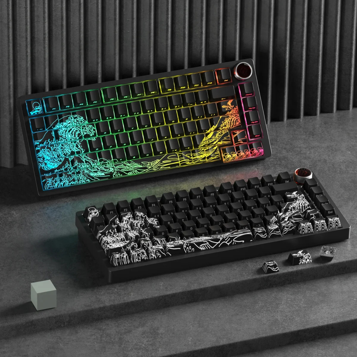 Klaviatūros keycaps'ai HZGAMER Great Wave (Juodi) - Image 3