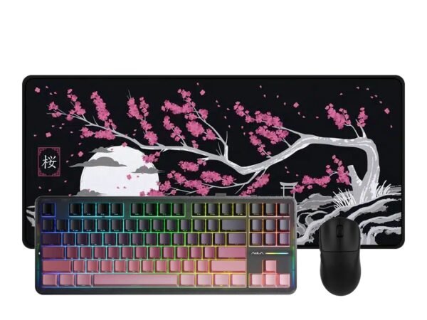 Rožinis Žaidimų Rinkinys - Aula F87 Pro + AULA SC800 + „LIT Mousepad” Sakura