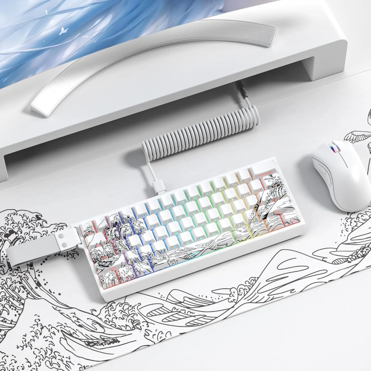 Klaviatūros keycaps'ai HZGAMER Great Wave (Balti) - Image 2